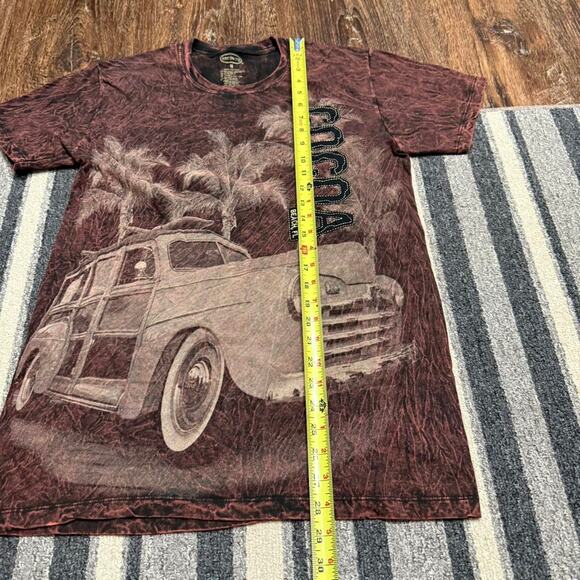 Cocoa Beach FL. Retro Car Palm Tree Graphic Large Front AOP T-Shirt Print Sz.M - Picture 5 of 6